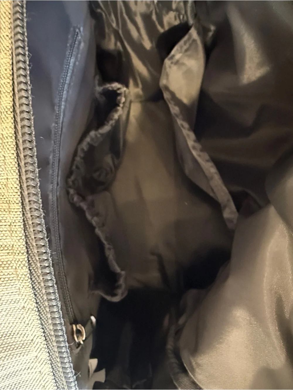 Eddie Bauer Two-Tone Gray Canvas Diaper Backpack with Tan Accents
